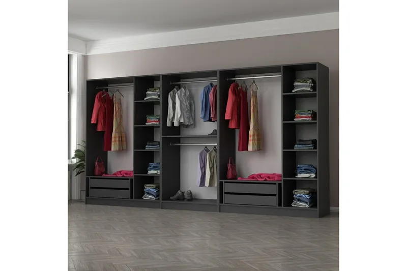Fruitland Garderob 360 cm, Antracit