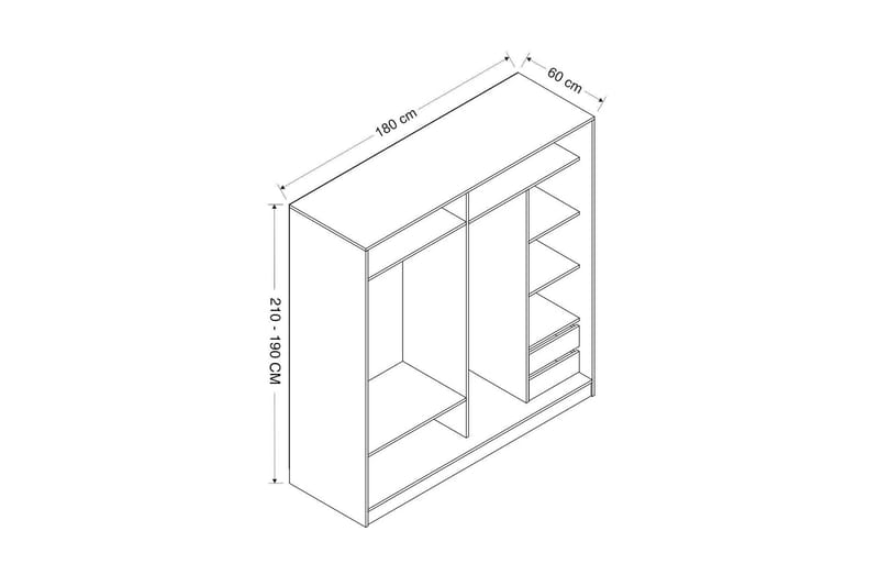 Fruitland Garderob 180 cm - Vit - Förvaring - Klädförvaring - Garderob & garderobssystem