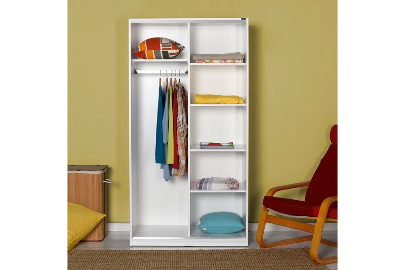 Garderob 94x182 cm - Vit - Förvaring - Klädförvaring - Garderob & garderobssystem