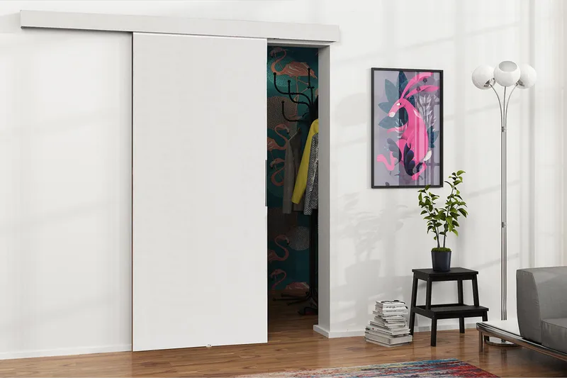 Malibu Dörr 204x106x205 cm - Vit - Förvaring - Klädförvaring - Garderob & garderobssystem - Garderobsdörr - Skjutdörrar garderob