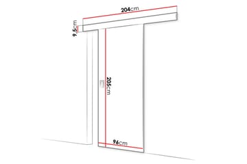Werdi Skjutdörr 204 cm - Natur - Förvaring - Klädförvaring - Garderob & garderobssystem - Garderobsdörr - Skjutdörrar garderob