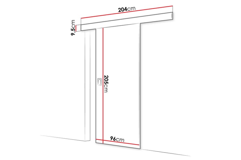 Werdi Skjutdörr 204 cm - Natur - Förvaring - Klädförvaring - Garderob & garderobssystem - Garderobsdörr - Skjutdörrar garderob