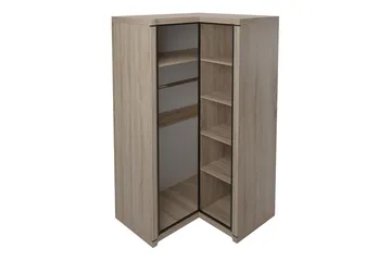 Dallas Garderob 100x58x192 cm LED-belysning - Grå - Förvaring - Klädförvaring - Garderob & garderobssystem - Hörngarderob