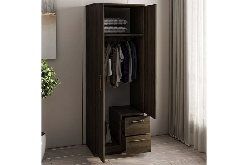 Hearst Garderobsskåp 60x171,8 cm - Valnöt - Förvaring - Klädförvaring - Garderob & garderobssystem - Klädskåp & fristående garderob