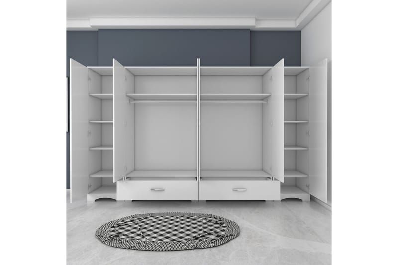 Jaitun Garderob 243x181 cm Vit - Hanah Home - Förvaring - Klädförvaring - Garderob & garderobssystem