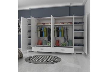 Jaitun Garderob 243x181 cm Vit - Hanah Home - Förvaring - Klädförvaring - Garderob & garderobssystem