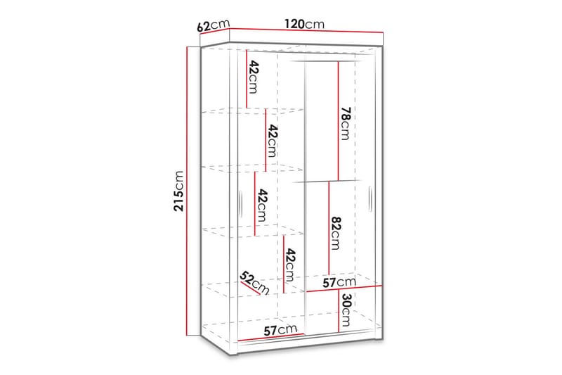 Julissa Garderob 120 cm i Målat Trä - Vit - Förvaring - Klädförvaring - Garderob & garderobssystem