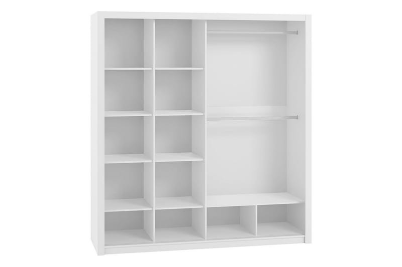 Julissa Garderob 220 cm med Spegel - Vit - Förvaring - Klädförvaring - Garderob & garderobssystem