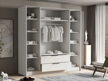 Kelros Garderob 200x216 cm i Målat Trä - Svart - Förvaring - Klädförvaring - Garderob & garderobssystem