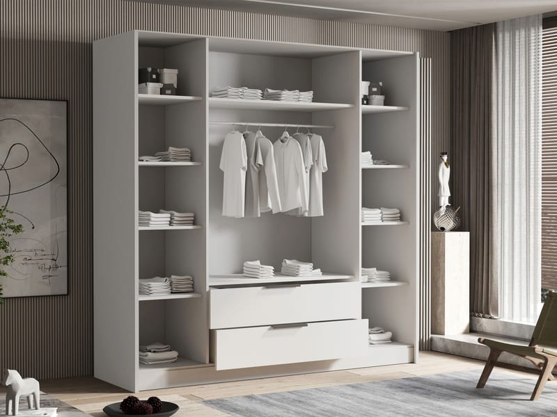 Kelros Garderob 200x216 cm i Målat Trä - Svart - Förvaring - Klädförvaring - Garderob & garderobssystem