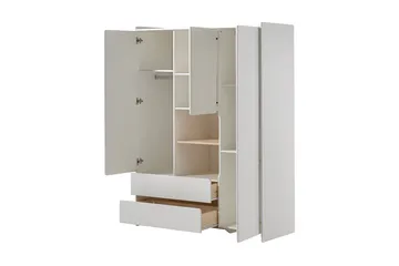 Kiddy Garderob med Lådor 138 cm i Målat Trä - Vit - Förvaring - Klädförvaring - Garderob & garderobssystem