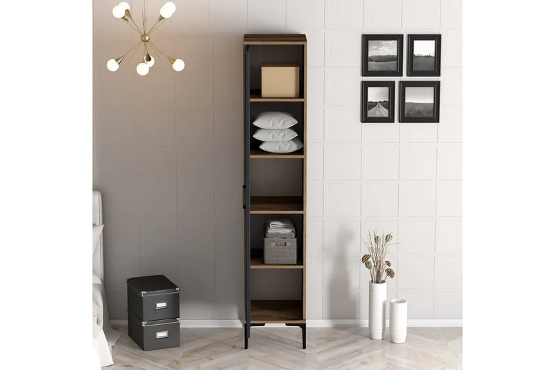 Kumsal Garderobsskåp 40x47,5 cm - Valnöt/Antracit - Förvaring - Klädförvaring - Garderob & garderobssystem - Klädskåp & fristående garderob