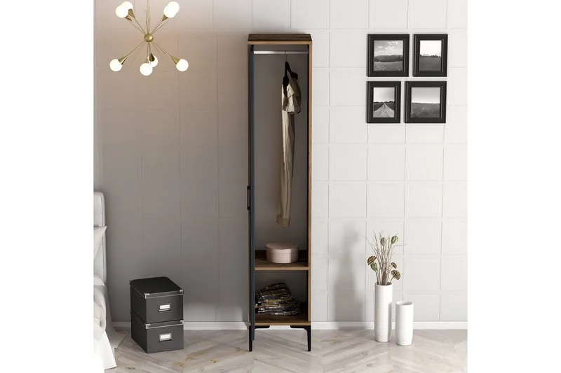 Kumsal Garderobsskåp 40x47,5 cm - Valnöt/Antracit - Förvaring - Klädförvaring - Garderob & garderobssystem - Klädskåp & fristående garderob