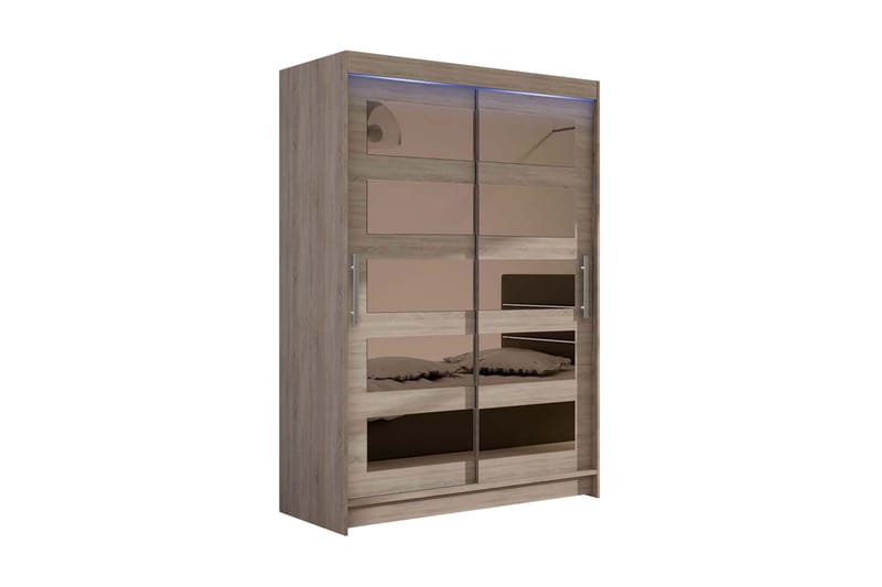 Miami Garderob 120x58x200 cm, Beige/Grå