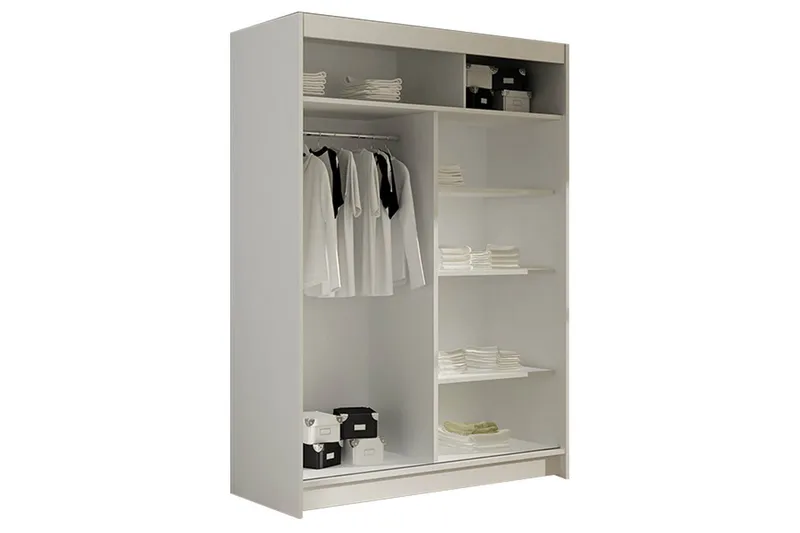 Miami Garderob 120x58x200 cm - Beige/Vit - Förvaring - Klädförvaring - Garderob & garderobssystem