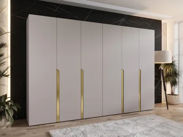 Milias Garderob 300x202 cm - beige, guld - Förvaring - Klädförvaring - Garderob & garderobssystem - Klädskåp & fristående garderob