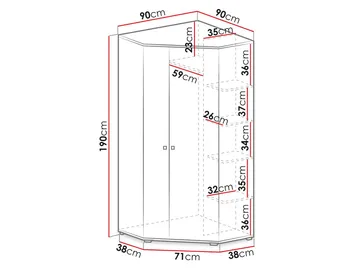 Planeta Garderob 90 cm - Förvaring - Klädförvaring - Garderob & garderobssystem - Hörngarderob