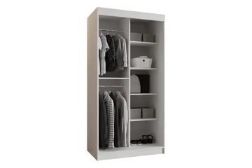 Tallmo Garderob med Spegel 100x200 cm i Trä - Vit - Förvaring - Klädförvaring - Garderob & garderobssystem