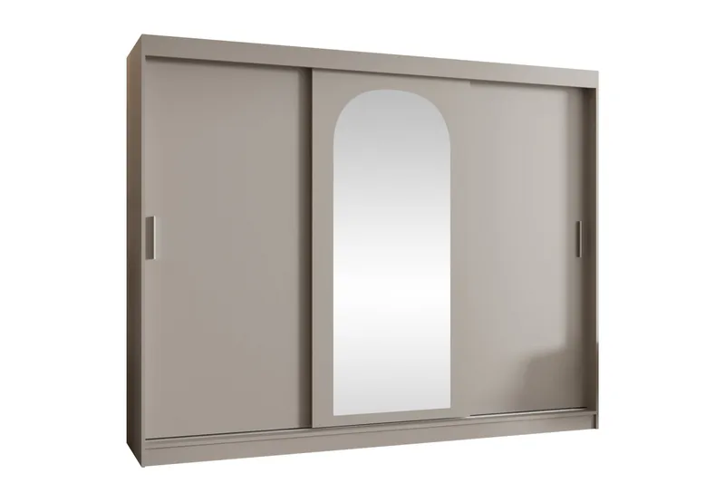 Tallmo Garderob med Spegel 250x200 cm i Målat Trä, Beige