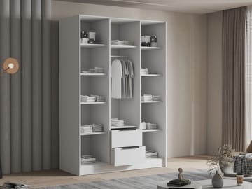 Varros Garderob 150x216 cm i Trä - Vit - Förvaring - Klädförvaring - Garderob & garderobssystem