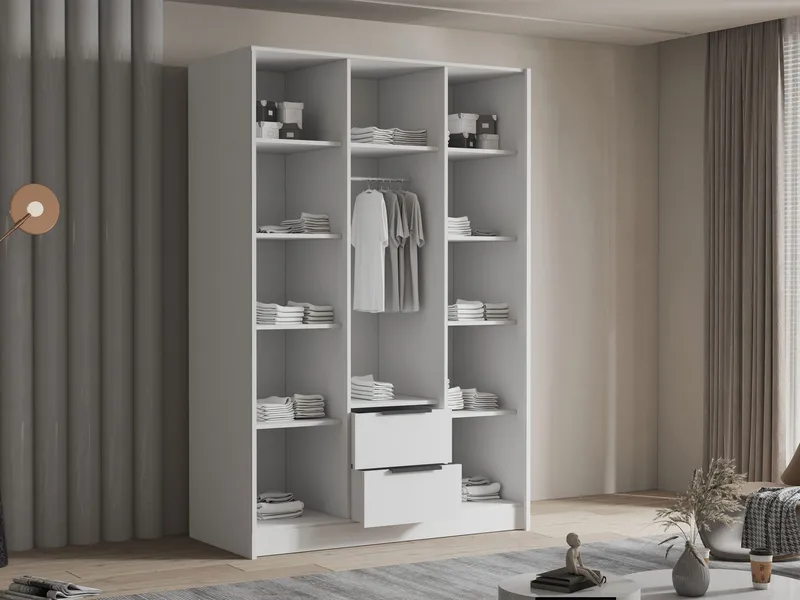 Varros Garderob 150x216 cm i Trä - Vit - Förvaring - Klädförvaring - Garderob & garderobssystem