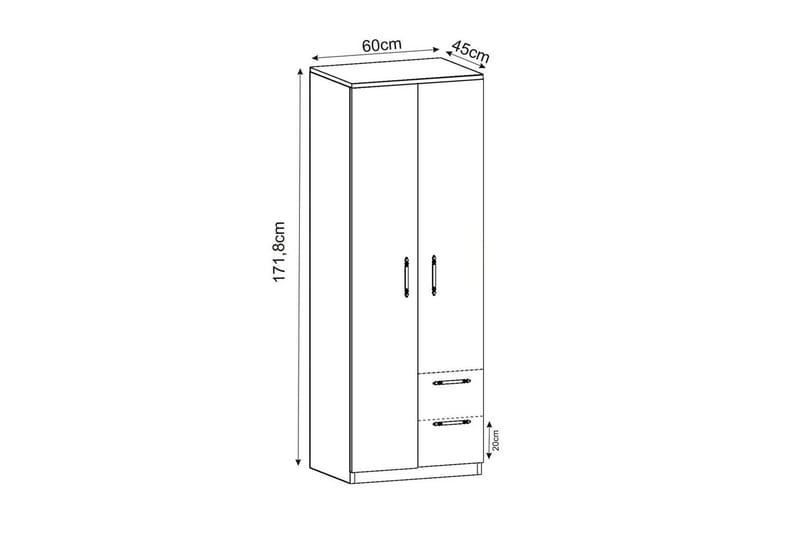 Vespera Garderob 60x171,8 cm - Vit - Förvaring - Klädförvaring - Garderob & garderobssystem