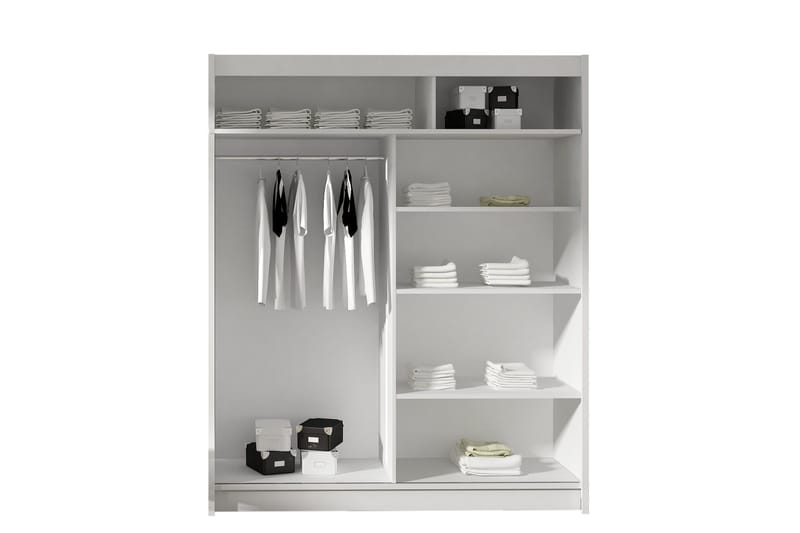 Westa Garderob 150 cm i Trä med Glasdörr - Beige - Förvaring - Klädförvaring - Garderob & garderobssystem