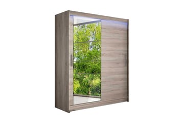 Westa Garderob 150 cm i Trä med Glasdörr - Beige - Förvaring - Klädförvaring - Garderob & garderobssystem
