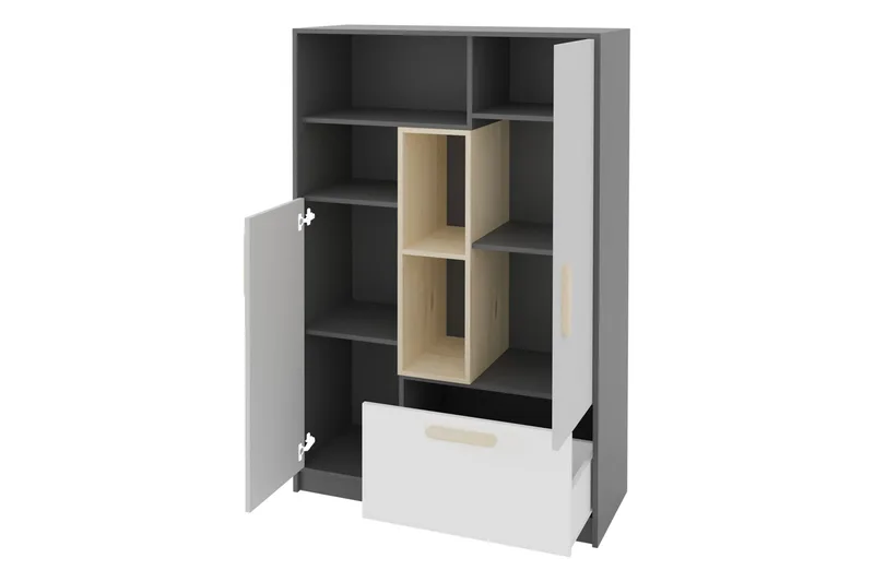 Dekona Highboard - Mörkgrå/Ljusgrå/Vit/Beige - Förvaring - Skåp - Förvaringsskåp