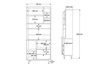 Donae Highboard - Ek/Grön - Förvaring - Skåp - Förvaringsskåp