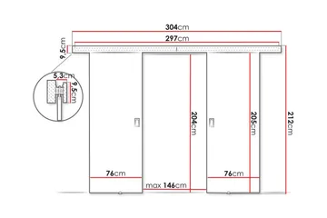 Clonmore Skjutdörr - Svart - Hus & renovering - Bygg - Dörrar & Portar - Skjutdörrar