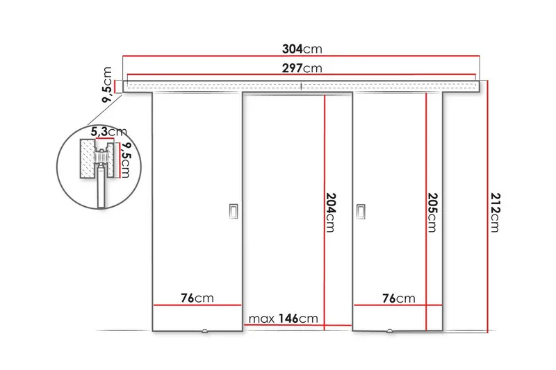 Clonmore Skjutdörr - Vit - Hus & renovering - Bygg - Dörrar & Portar - Skjutdörrar