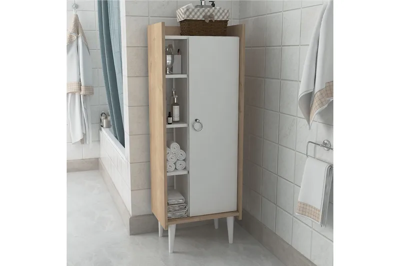 Keachi Highboard 50x30 cm, Natur/Vit