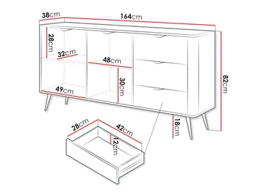 Forba Skänk 164 cm - vit - Förvaring - Skåp - Barskåp
