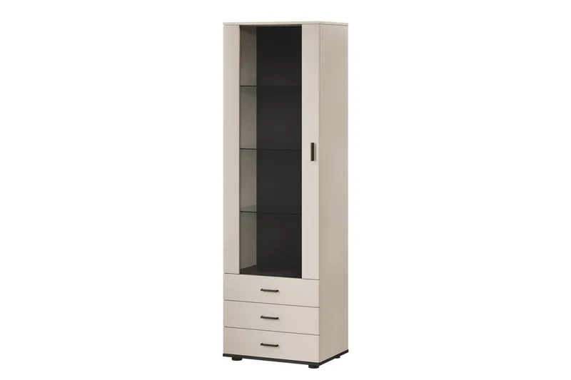 Lyrosen Vitrinskåp 60x192 cm, Beige
