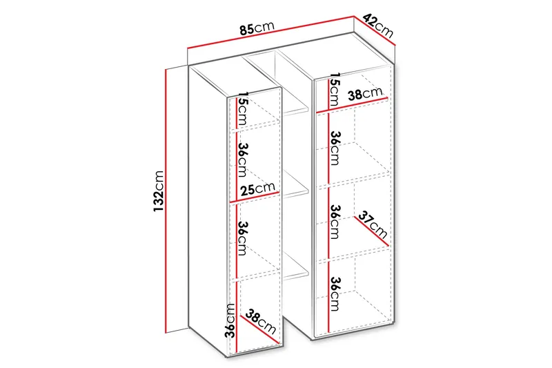 Sigmana Highboard - Vit - Förvaring - Skåp - Förvaringsskåp