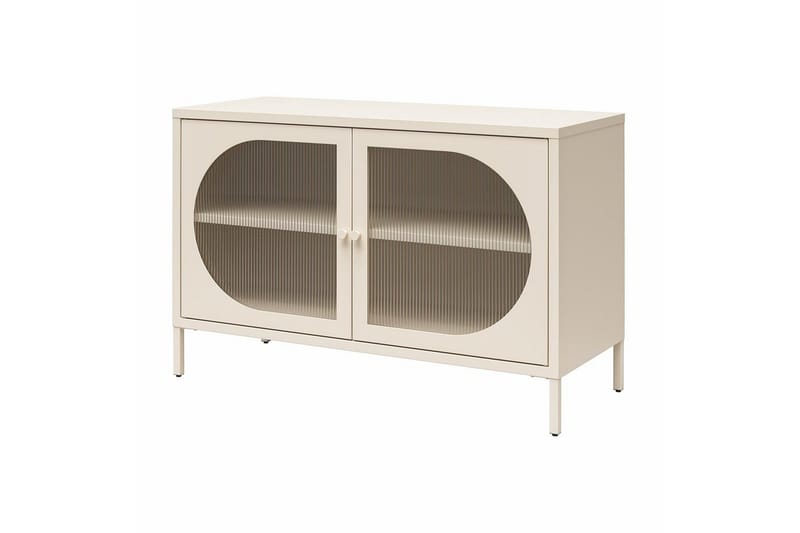 Skåp Luna 100x40x64 cm, Pergament - 100x40x64 cm, Pergament - Förvaring - Skåp - Vitrinskåp
