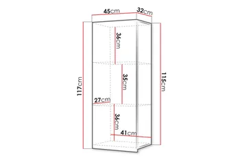 Tessan Vitrinskåp 45x117 cm - Svart - Förvaring - Skåp - Vitrinskåp