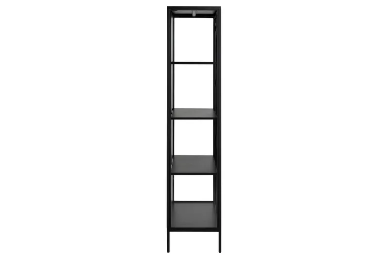 Crabtree Vitrinskåp 40 cm djup 80 cm bred 180 cm hög Metall Glas - Svart - Förvaring - Skåp - Vitrinskåp