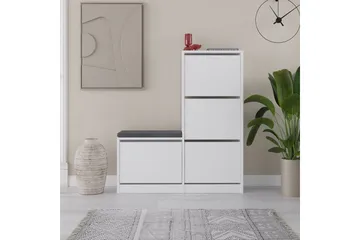 Dude Skoskåp 105 cm - Vit - Förvaring - Skoförvaring