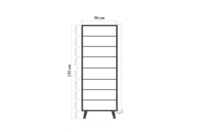 Gelsgan Skoskåp 50 cm - Vit/Svart - Förvaring - Skoförvaring