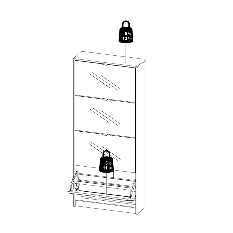 Tenor Skoskåp 4 fack 70x24x162 cm - Förvaring - Skoförvaring
