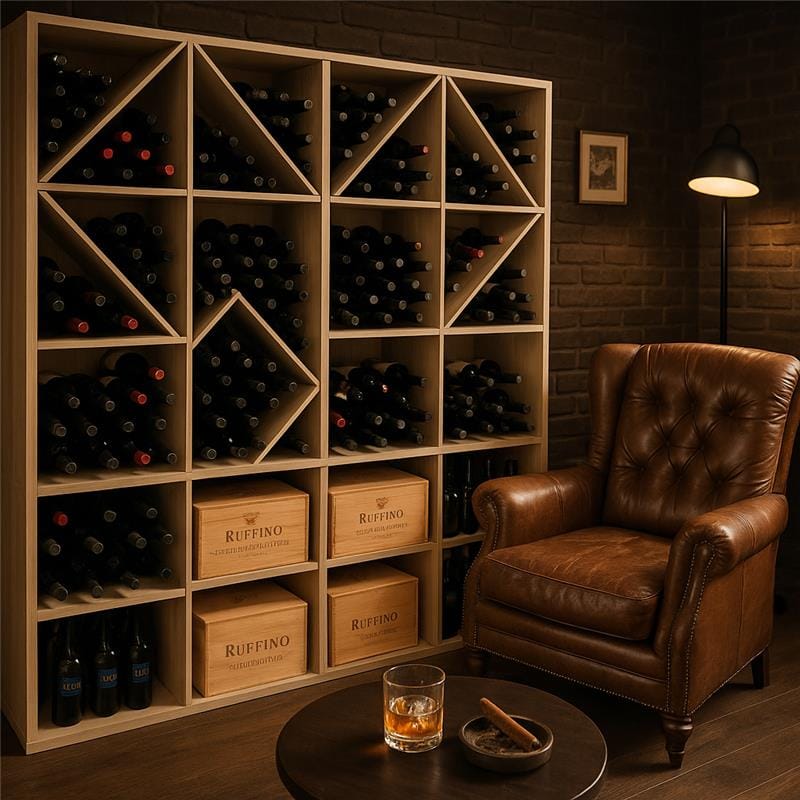 Förvaringsbox i trä för vin | 60x60 cm | Arvino