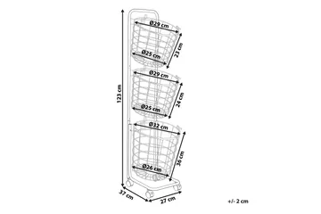 Ayapal Metallställ 37 cm 3 Korgar - Vit - Förvaring - Småförvaring - Förvaringskorgar - Trådkorg