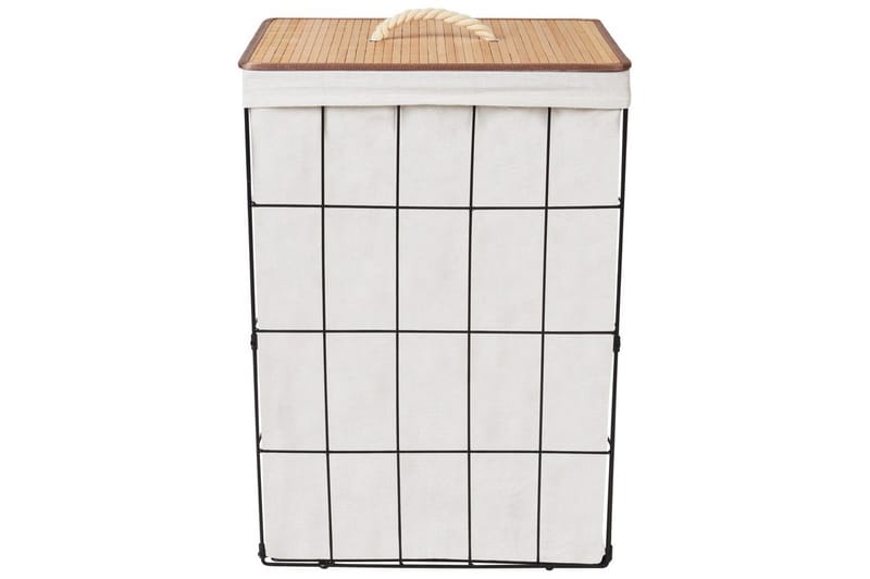 Tvättkorgar Mirissa Svart/vit/ljus trä - Svart/vit/ljus trä - Hus & renovering - Kök & bad - Badrum - Badrumstillbehör