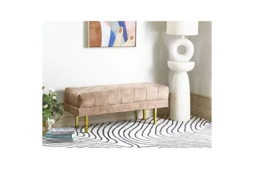 Sittbänk Roseville Taupe/guld - Taupe/guld - Möbler - Stolar & fåtöljer - Sittbänk - Hallbänk