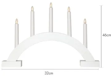 Abbe Stor Adventsljusstake Båge 46 cm - Elljusstake i Trä för Fönster - Vit - Inredning - Julpynt & helgdekoration - Julpynt & juldekoration