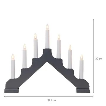 Ada Adventsljusstake 37.5 cm - Elljusstake i Trä för Fönster - Mellangrå - Inredning - Julpynt & helgdekoration - Julpynt & juldekoration