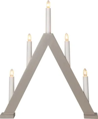 Albo Adventsljusstake 34 cm - Elljusstake i Trä för Fönster, Gråbeige