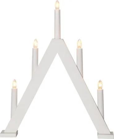 Albo Adventsljusstake 34 cm - Elljusstake i Trä för Fönster, Vit